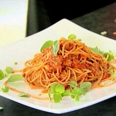 Spaghetti bolognese z razowym makaronem